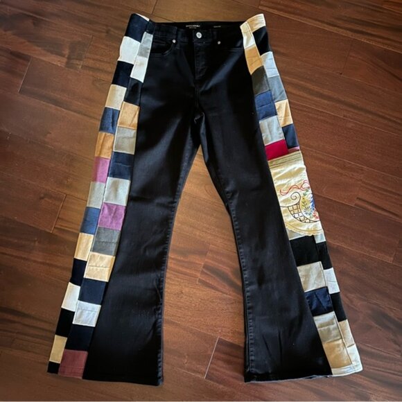 Corduroy patchwork flares bell bottoms grateful stealie dead shakedown ❤️⚡️💙 - Picture 6 of 13